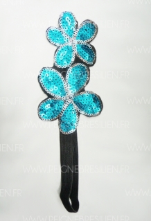 HeadBand Doubles Fleurs Bleues